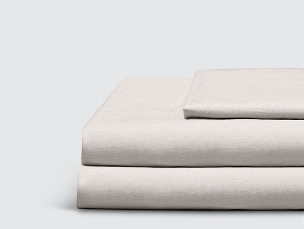 "Lived-in" Washed Cotton Percale Sheet Set